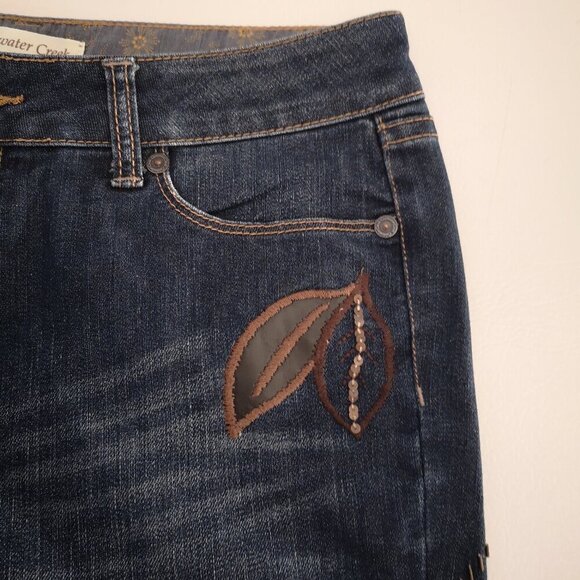 Coldwater Creek Ladies Size 6 Dark Wash with Embellishments Blue Jeans - Picture 7 of 15